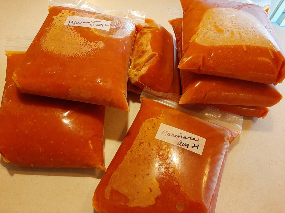 frozen bags of marinara sauce