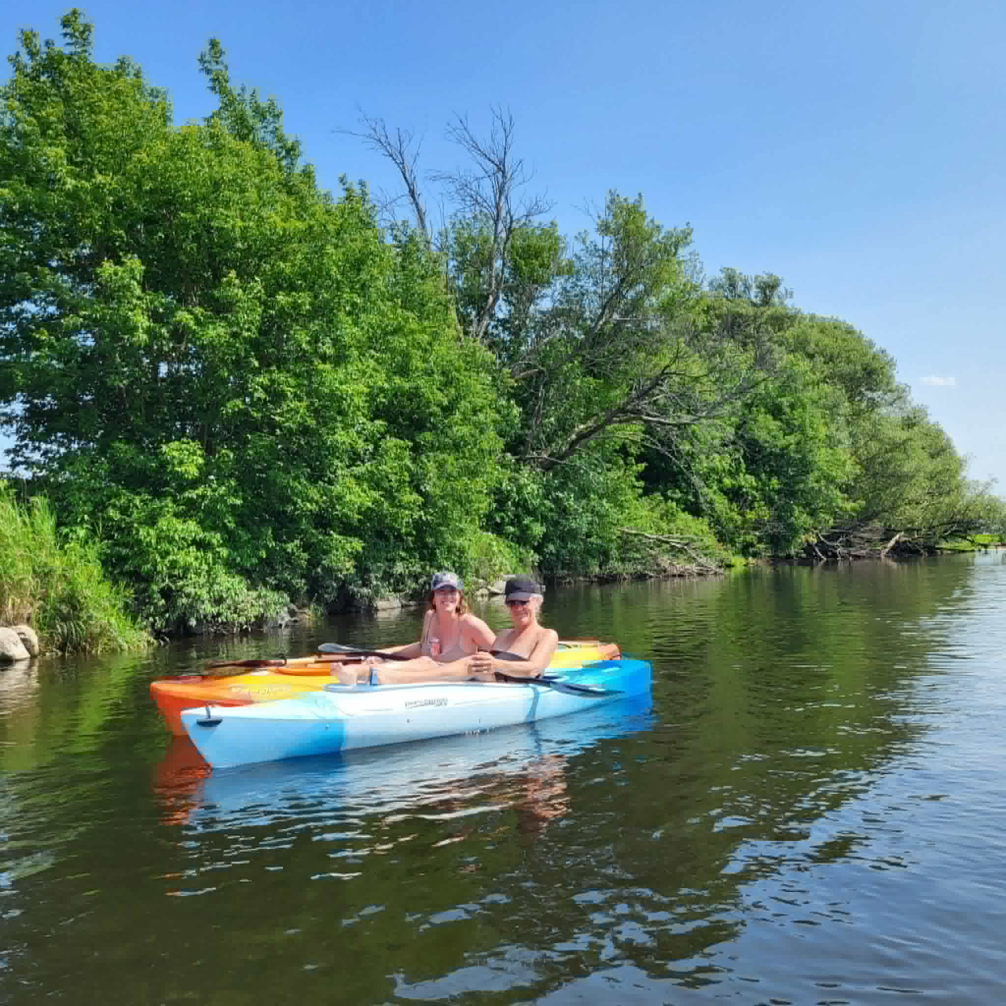 kayaking in the summer