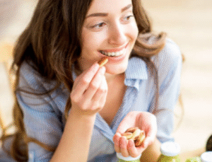 woman snacking